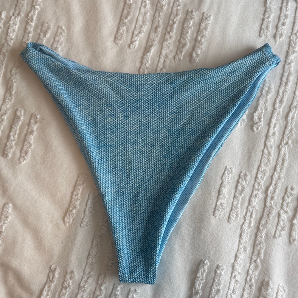 Skatie Kelly Blue Textured Bikini Bottom